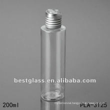 200ml PET plastic lotion bottles with a silver aluminum cap, can printing and painted